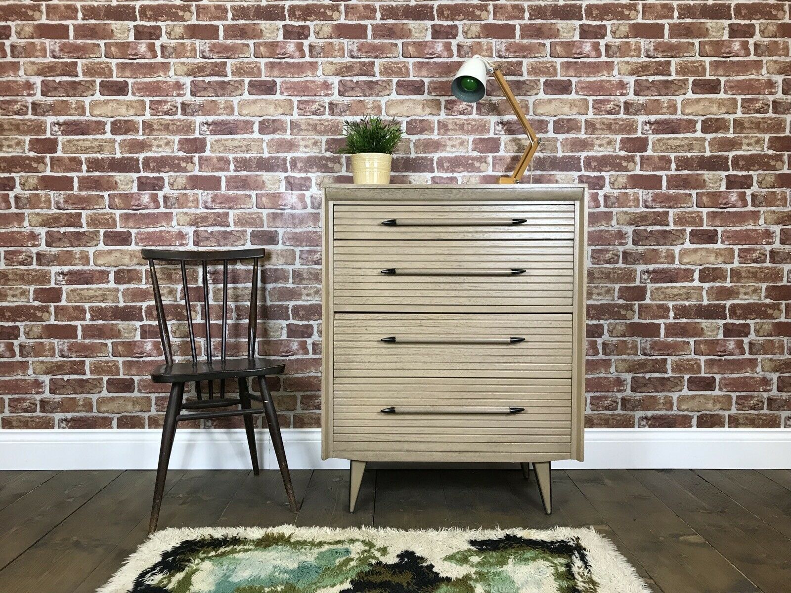 Retro Atomic Chest Of Drawers Vintage Tallboy Sideboard Mid