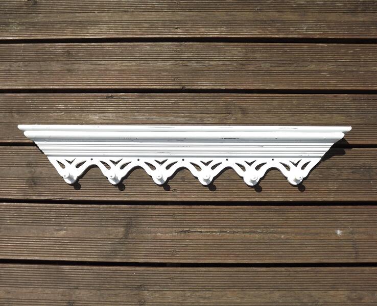 Vintage French Shabby Chic White Coat Rack With Shelf – Peg