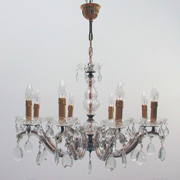 Crystal Chandelier, 1950s Crystal Chandelier, 1950s