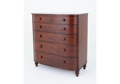 Period Regency Chest Drawers D Front Commode Mahogany