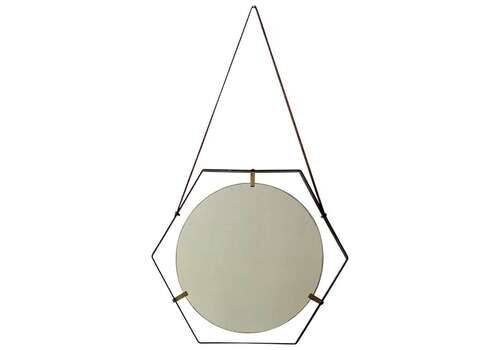 Hexagonal Mirror Santambrogio & De Berti 1960s Italy