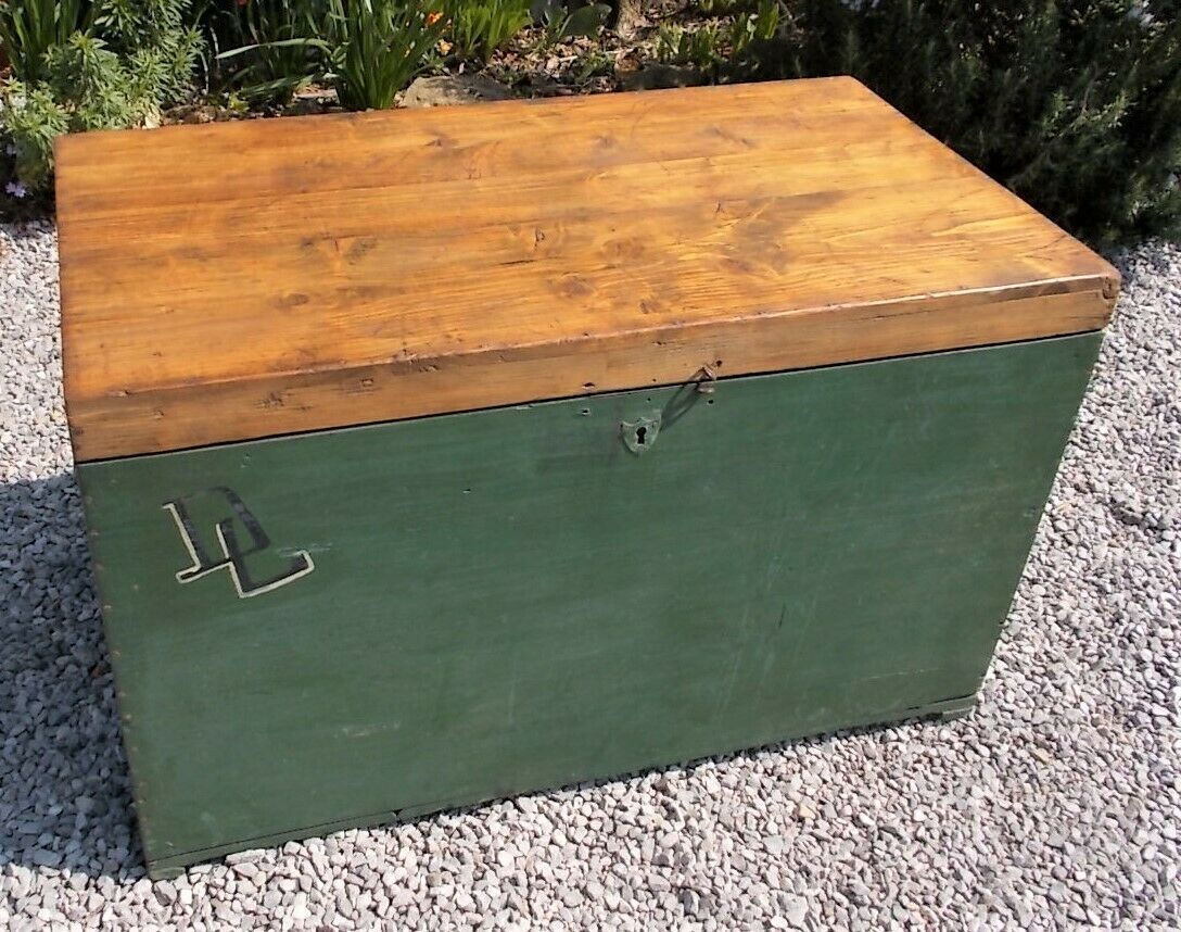 Vintage Chest Wooden Old Antique Trunk Coffee Table Blanket Toy Box Storage Vinterior Antique Trunk Coffee Table