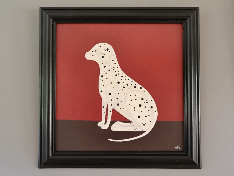 Dalmatian, Oil Painting, Minimalist Vinterior