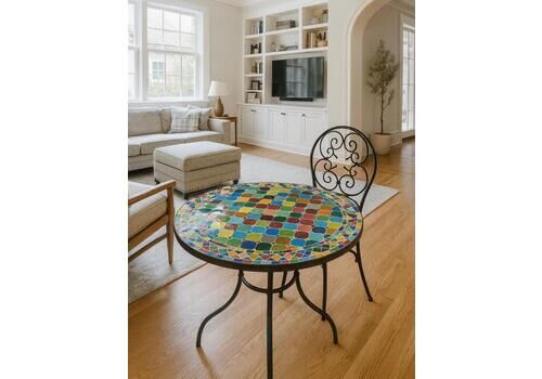 Moroccan Mosaic Table For Custom Made Multicolored Table  Choose Your Size And | Customizable Zellige Dining Table