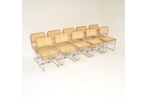 Vintage Set Of Ten Italian Cesca Dining Chairs