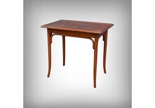 Curved Wood Side Table, Maison Fischel, Thonet Style – Late 19th Century