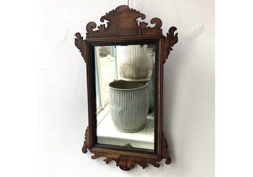 George III Walnut Fret Mirror, 1700s