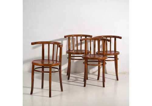 Antique Chairs With Bentwood Armrests (C.1920). Set Of 4 Pieces #2