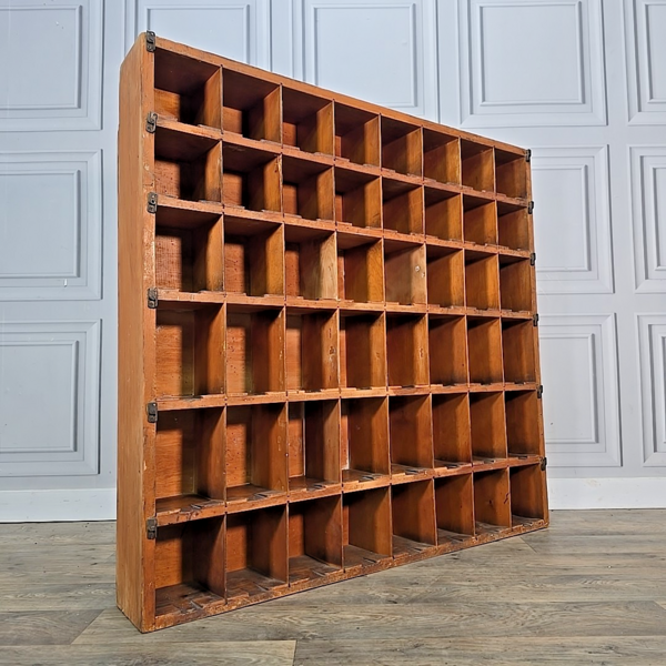 Vintage Industrial Wood Pigeon Holes Post Office Sorting Filing