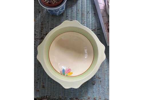 Vintage Ceramic Clarice Cliff Four Cornered Fruit Or Serving Bowl In Spring Crocus Pattern