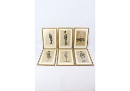 Set Of 6 Antique Victorian Vanity Fair Spy Prints
