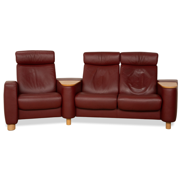 Stressless Arion Leather Three Seater Red Dark Red Sofa Manual