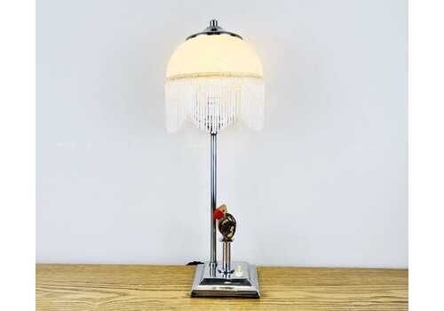 Antique Chrome Art Deco Nut Bird Lamp