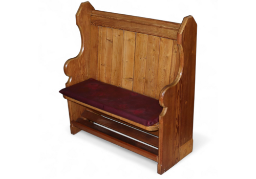 Vintage Pitch Pine Pew – Rustic Hallway / Hall Bench Or Farmhouse Dining Bench