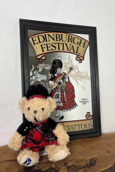 Vintage Framed Scotland Mirror Advertising The Edinburgh Festival
