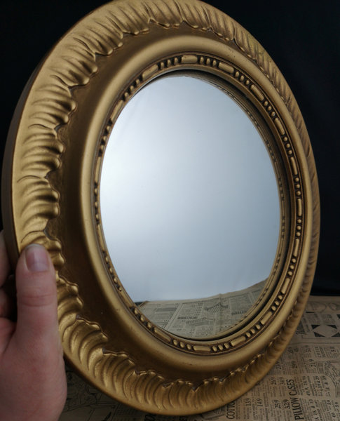 Vintage 30 S Gilt Framed Sunburst Wall Mirror Art Deco Concave Gilt Framed Sunburst Wall Mirror
