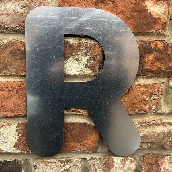 R Lettering Letters GALVANIZED Metal Shop Home Sign Rustic Words bar cafe pub