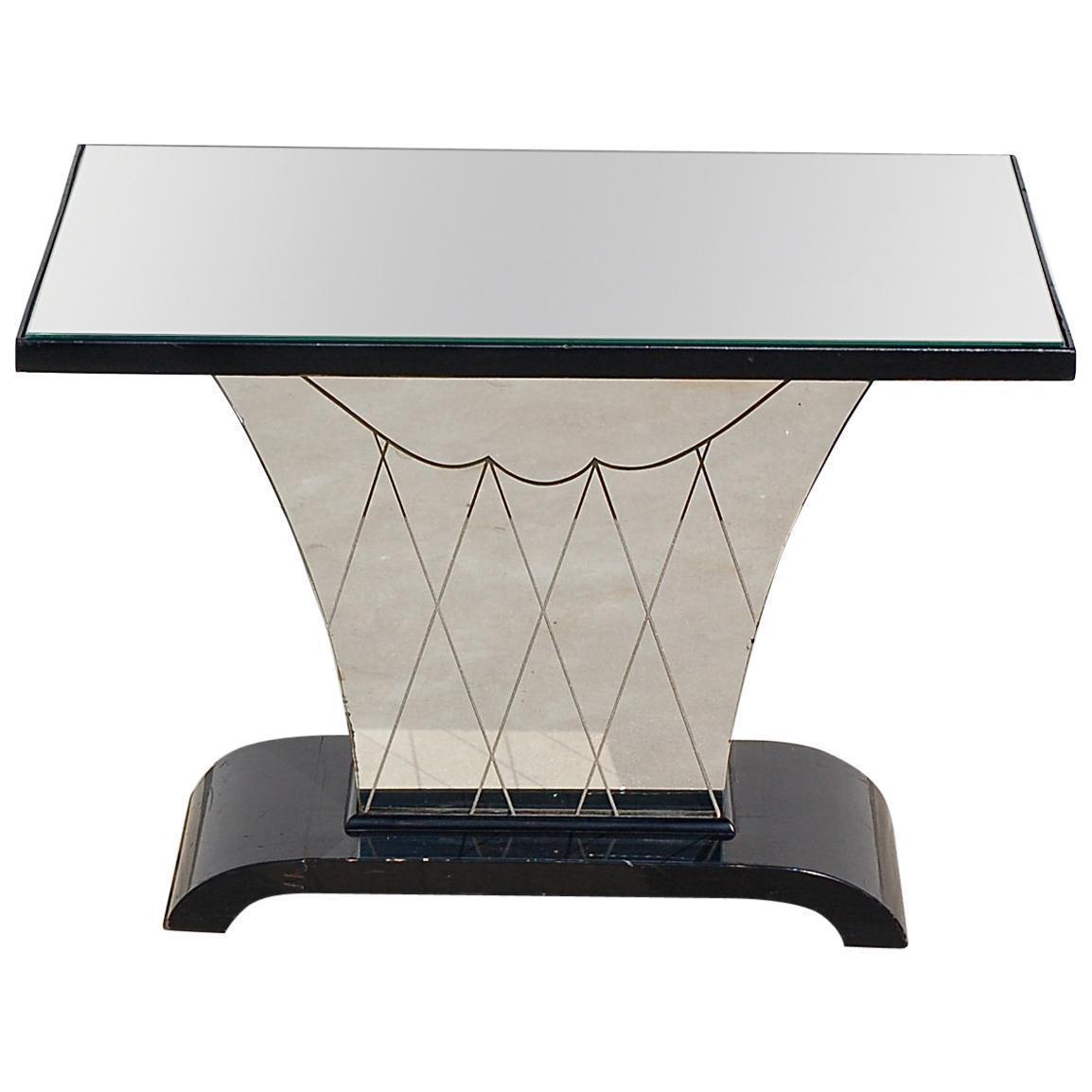 Art Deco Mirrored Side Table 1930s Belgium Vinterior
