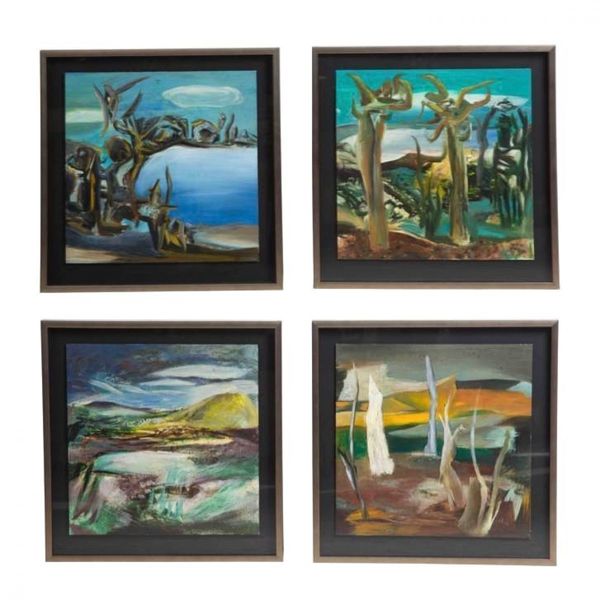 A Set Of 4 20 C Abstract Landscapes