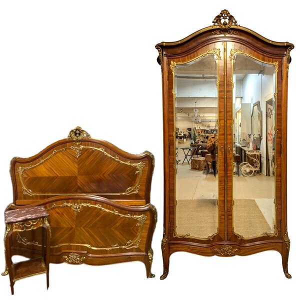 Louis XV Style Bedroom Set In Rosewood, 1890s, Set Of 3 | Vinterior