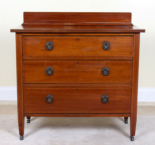 Antique Edwardian Chest Of Drawers Inlaid Mahogany Bedroom Chest