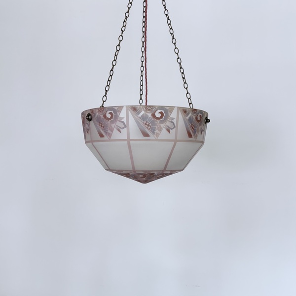 Art Deco Frosted Glass Diffuser With Purple, Pink And Blue Geometric ...