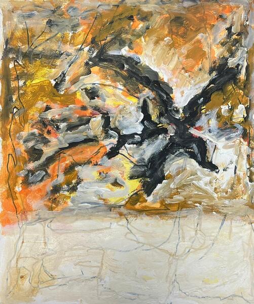 Armand Rottenbergfrench Expressionist Abstract Painting Fiery Autumn ...