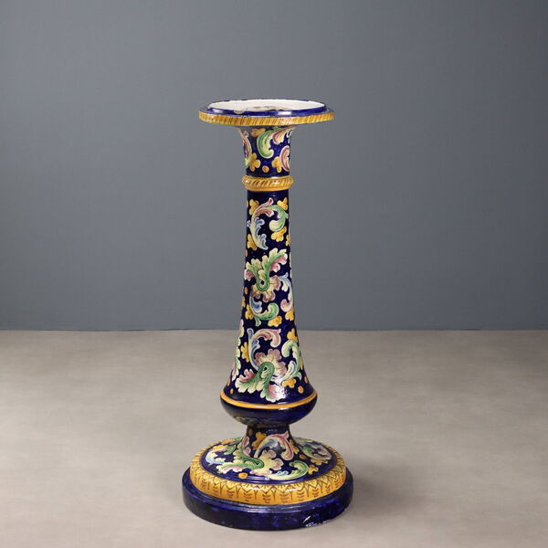 Neo Renaissance Column Column Neo Renaissance Majolica Leaves Italy XIX Century | Vinterior