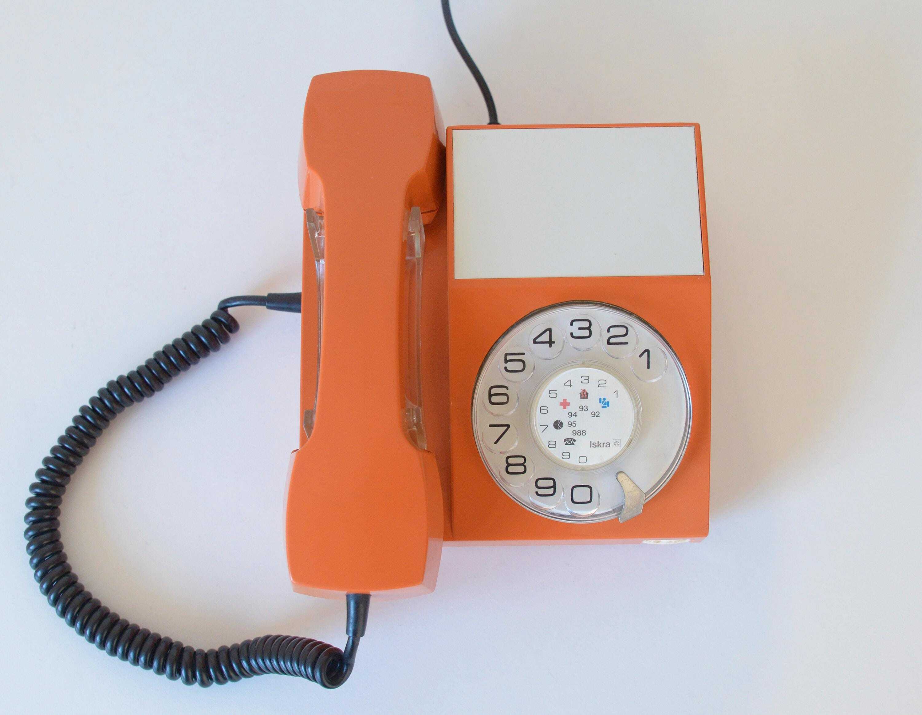 vintage-orange-phone-working-
