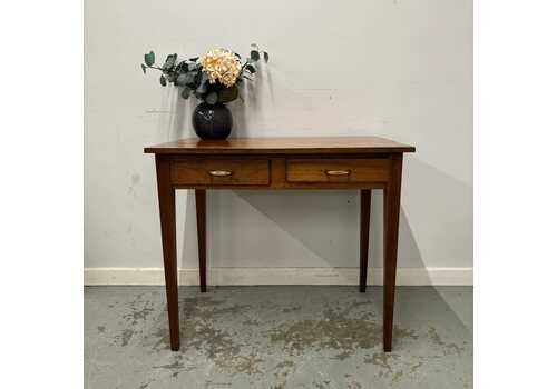 Mid Century Ministry Of Defence Wooden Writing Desk With Drawers, Vintage Office Table