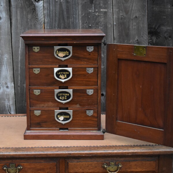 Paper Filing Draws Antique Victorian Mahogany Amberg Letter Paper Filing Cabinet Bank Of ...