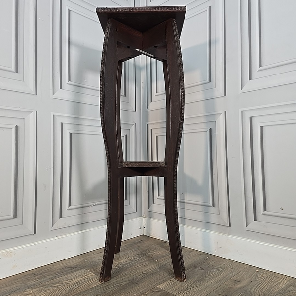 Antique Plant Stand Arts & Crafts Solid Oak – Tall Two Tier Display ...