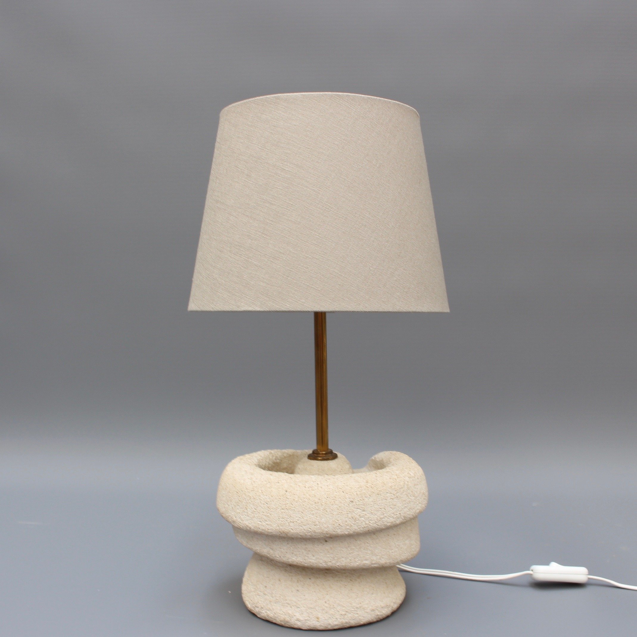French Limestone Pierre Du Gard Table Lamp Circa 1970s