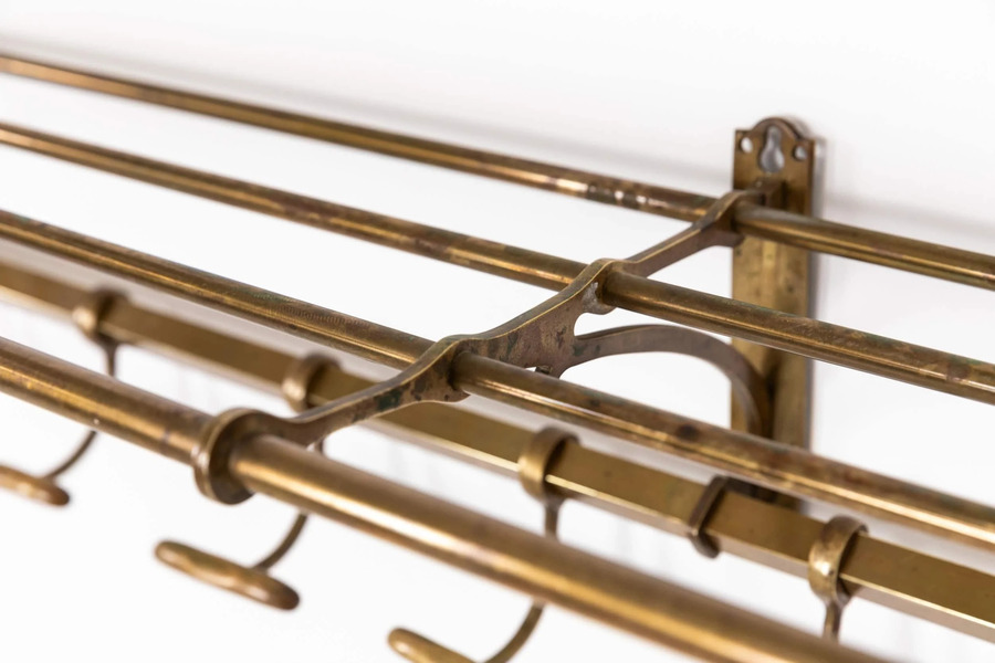 Art Deco Racks Art Deco Brass Wall Mounted Coat Rack | Vinterior