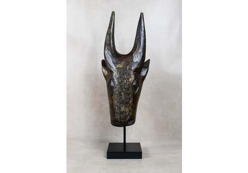 Mali Bull Mask With Repoussé Metal Work   196.3