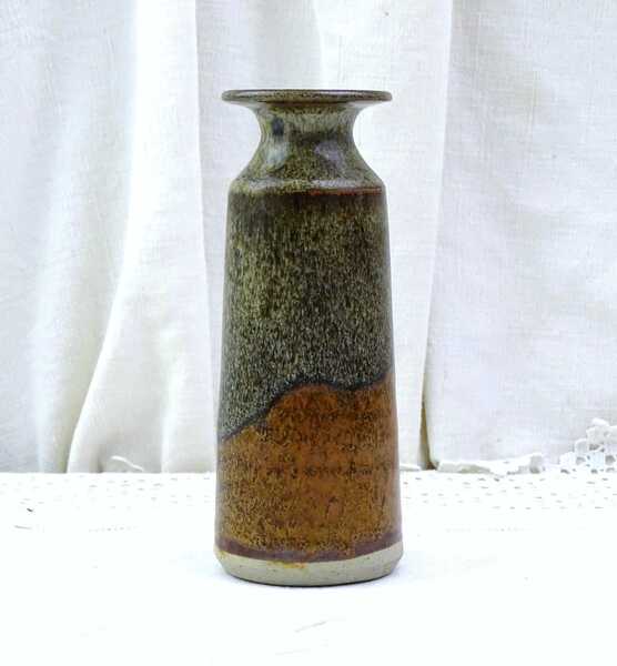 Vintage French Minimalist Stoneware Studio Pottery Bud Vase With Earthy ...