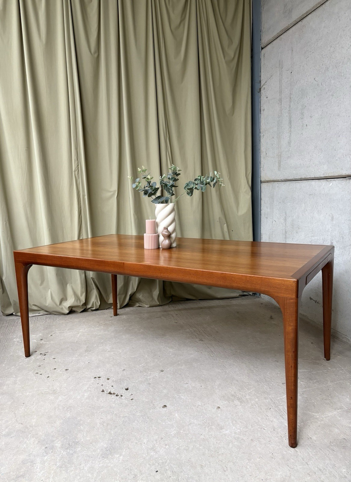 Vtg Mid Century Danish Johannes Andersen Extending Dining Table