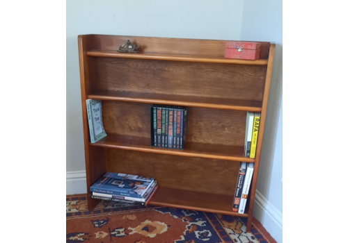 Vintage Slim Wooden Four Tier Waterfall Bookshelf Freestanding