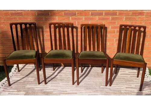 Set Of 4 Midcentury Teak Dining Chairs By Meredew. Vintage, Retro Design.