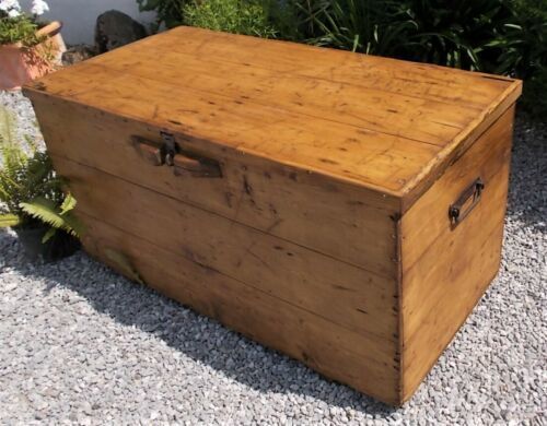 Vintage Chest Wooden Old Antique Trunk Coffee Table Blanket Toy Box Storage Vinterior Coffee Table Blanket Toy Box Storage