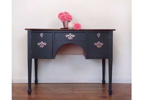 Antique Ash Grey And Rose Gold Painted Ladies Desk / Console Table/ Hall Table / Dressing Table