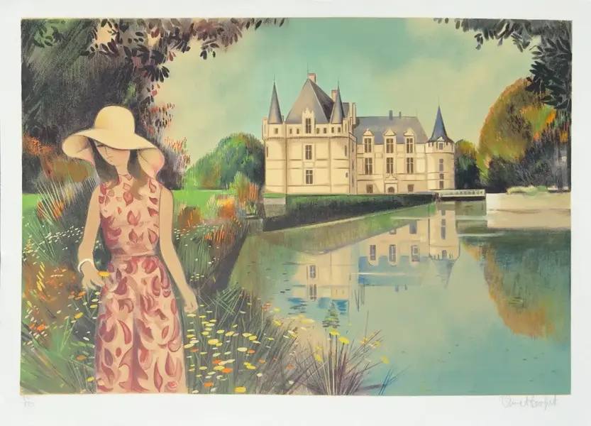 Robert Vernet Bonfort Signed Lithograph, Chateau De Azay Le Rideau ...