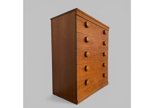 Mid Century Teak Chest Of Drawers – Button Handles