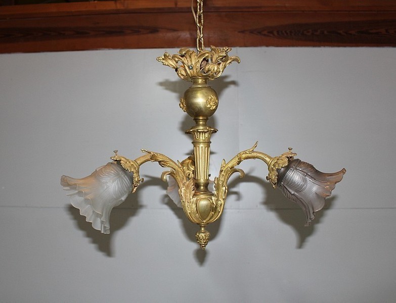1900 Bronze Chandelier
