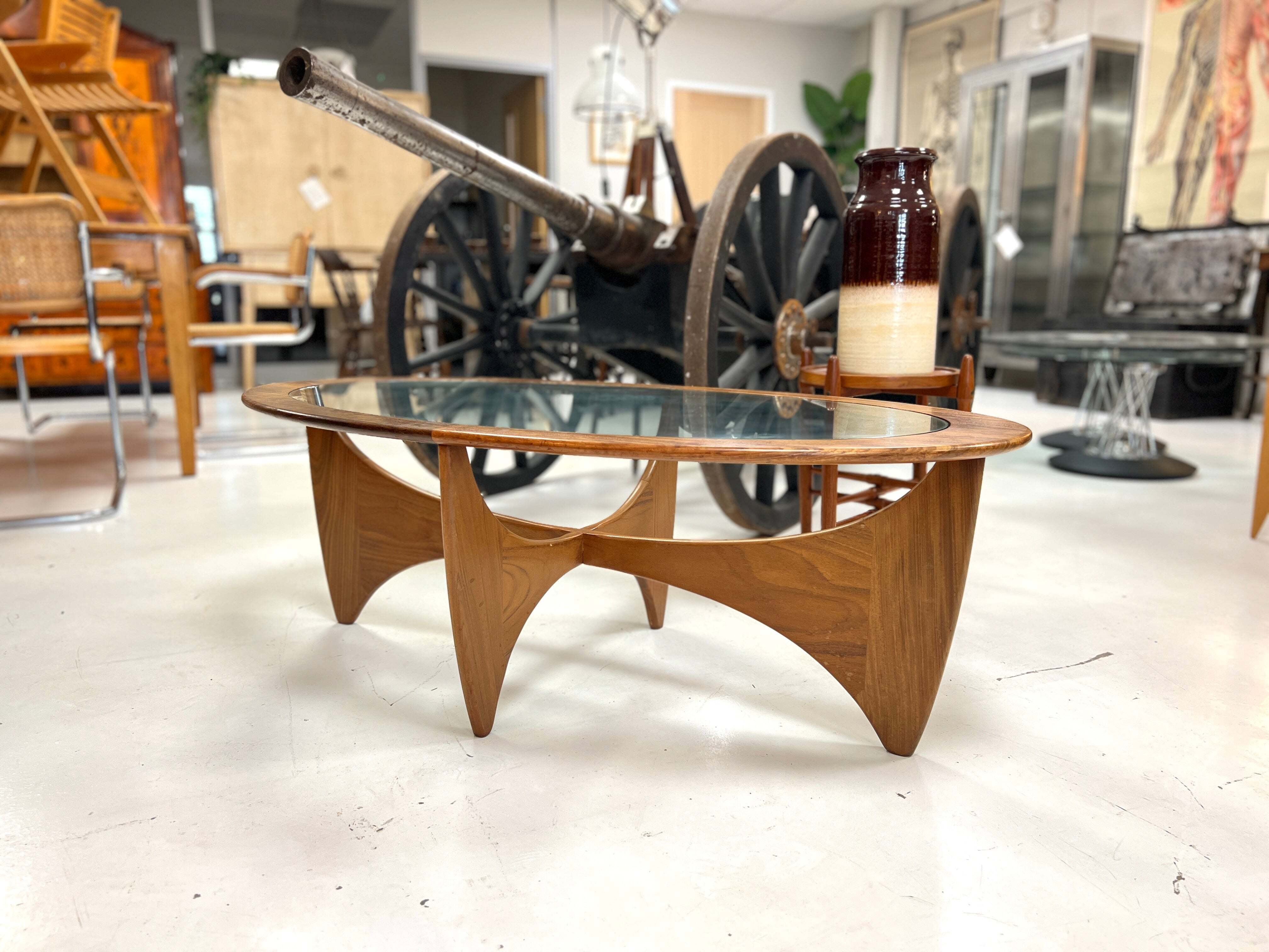 G Plan, Astro Teak And Glass Oval Coffee Table | V B Wilkins | G
