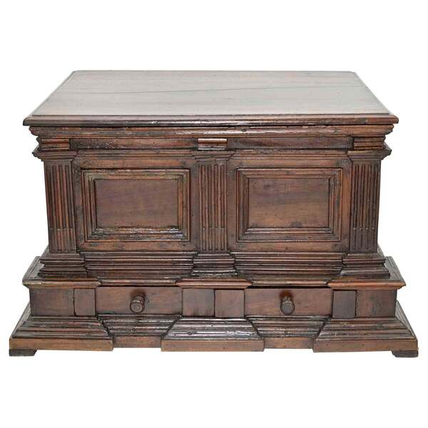 Italian Renaissance Rectangle Chest Italian Renaissance Revival Walnut Cassone (Marriage Chest), Early 19th ...