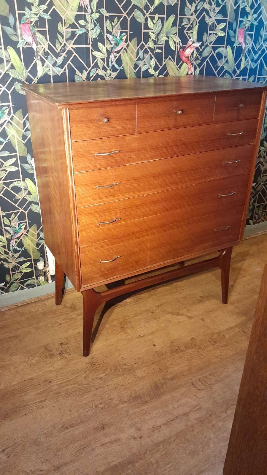 Stylish 1950s Alfred Cox Chest Of Drawers With Original Handles