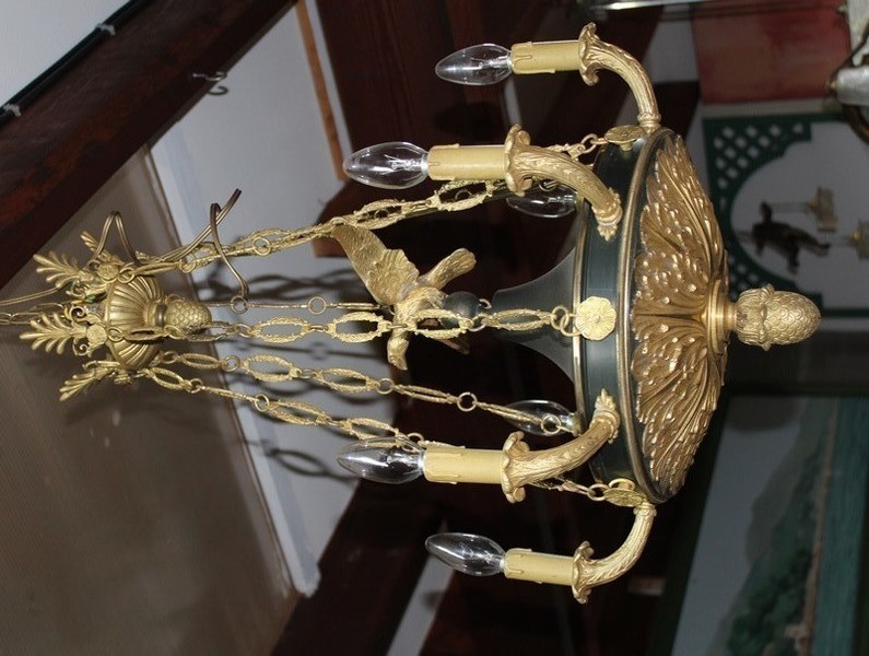 Lustre Empire En Bronze 19th
