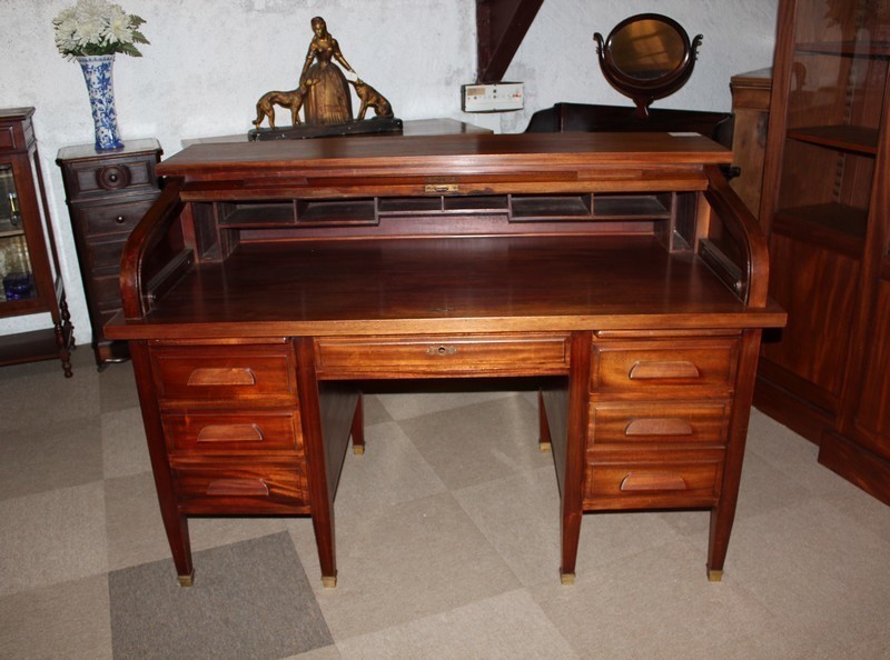 Burea With Curtain In Mahogany 20th