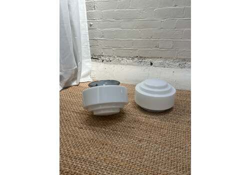 Pair Of 50s Flush Ceiling Lights.